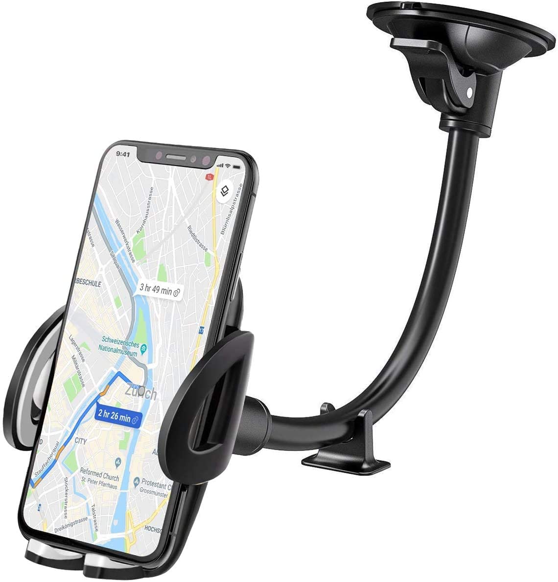 IZUKU Support Telephone Voiture Ventouse Support Portable Voiture pour Pare-Brise avec Rotation 360° pour Smartphone, GPS Appar