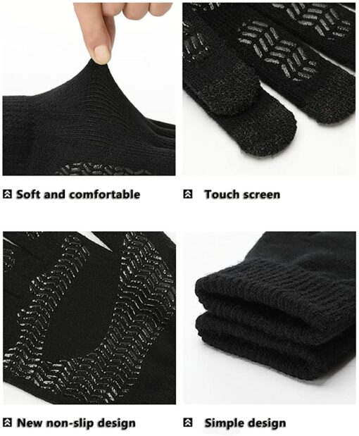 Hiver Chauds Tricoté en Laine Gants à Ecran Tactiles Tricotés Gants,Gants Hiver, Gants Hiver Chaud Tactile Antiderapant Super – Image 2