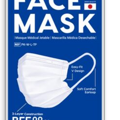 Iris Ohyama, 105 masques chirurgicaux (15 paquets de 7) 3 plis BFE 98%, Easy Fit V-Design type II, Usage unique, Emballage individuel, Elastique anti-irritation, Taille L - Protective Mask PK - Blanc