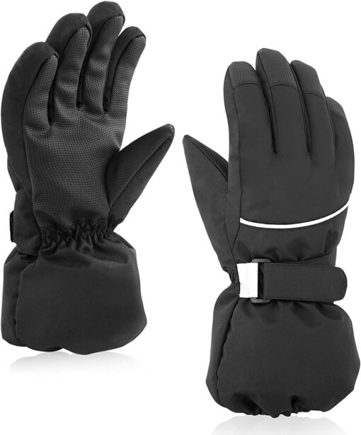 Gants Hiver Enfant Gant Ski pour Garçons Gants Chauds pour Filles avec Doublure en Polaire Mitaines Ski de Protection Imperméa – Image 22