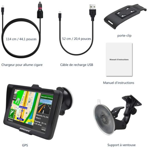 GPS Poids Lourds 7 Pouces Europe 52 Carte Système de Navigation Automatique à Ecran Tactile Utilisation dans Poids Lourds et V – Image 7