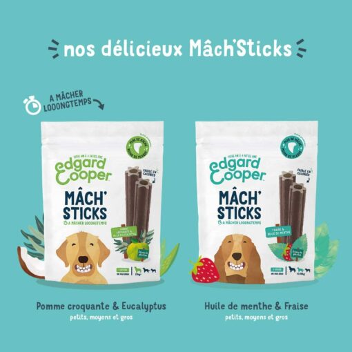 Edgard & Cooper Soin hygiène Dentaire Dental Sticks Grand Chien Adulte Naturel Eucalyptus & Pomme 7 bâtonnets, Un par Jour, Fa – Image 7