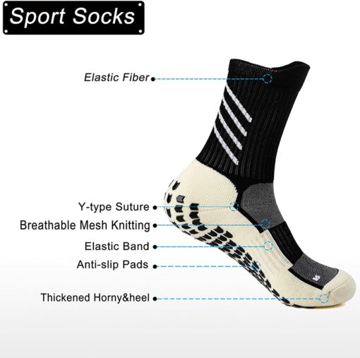 Gogogoal Chaussette de sport antidérapante pour hommes femmes, epaisse respirant athlétisme Chaussettes pour football basketba – Image 46