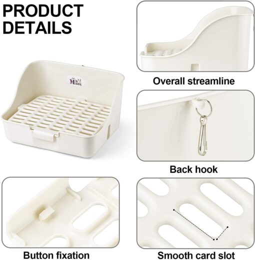 Boîte à litière de lapin MMBOX facile à nettoyer, pour apprendre à utiliser la toilette, pour petits animaux/lapins/cochons – Image 21