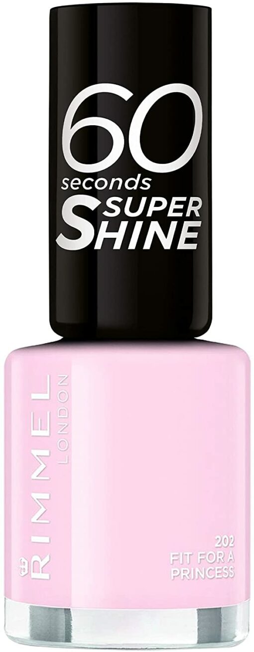 Rimmel - Vernis à Ongles 60 Seconds Super Shine Rita Ora - Ultra Brillance et Longue Tenue - Séchage rapide - 202 Fit for a Pr