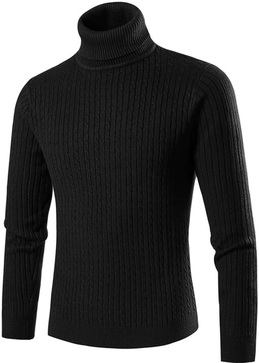 Pinkpum Pull Col Roulé Homme Pull Homme Hiver en Tricote Manches Longues Casual Basique Slim Fit S-XXL – Image 56