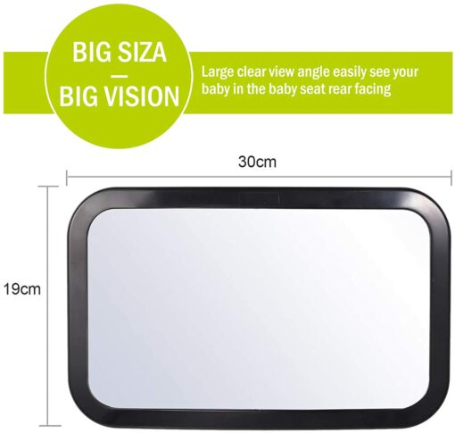 Soontrans Miroir Voiture pour Bébé de Siège Arrière Taille Grande Enfant Miroir de Voiture Incassable pour Vue Arrière Miro – Image 4