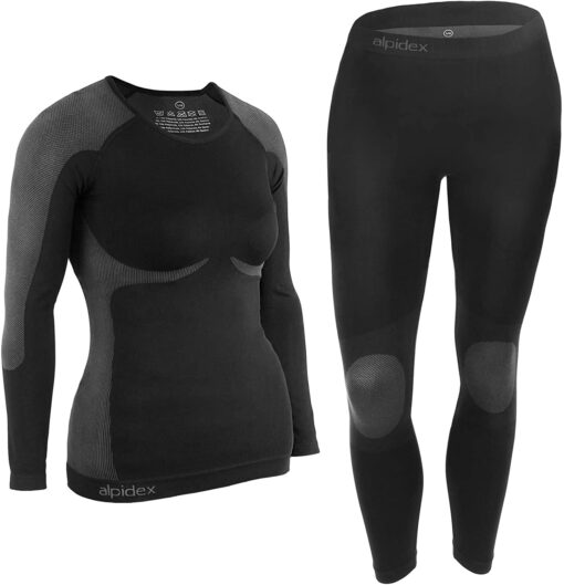 ALPIDEX Femme sous-vêtements Thermique Femme Fonctionnels pour Femmes sous-vêtements de Ski : Respirants, réchauffants et à – Image 7