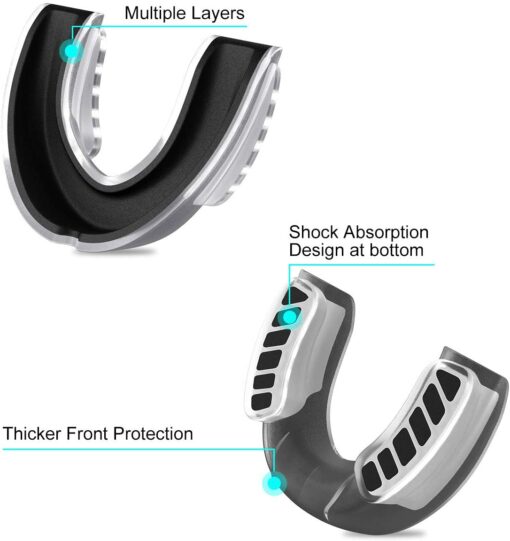 GrandEver Protège-Dents 2 Pièces pour Adultes Et Adolescents, Boxe, Rugby, Hockey, Basket-Ball, Judo Et Autres Sports De Conta – Image 6