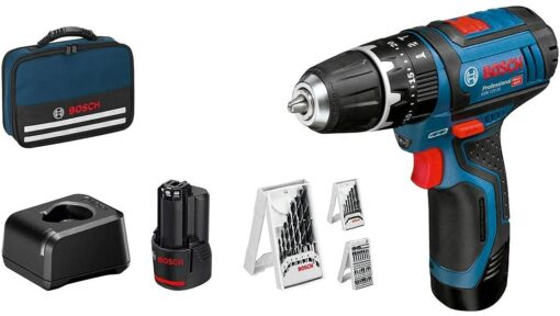 Bosch Professional 12V System Perceuse-visseuse à Percussion sans Fil GSB 12V-15 (batterie 2x2.0 Ah + chargeur inclus, 2x jeu d – Image 11