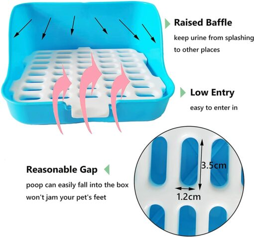 Boîte à litière de lapin MMBOX facile à nettoyer, pour apprendre à utiliser la toilette, pour petits animaux/lapins/cochons – Image 5