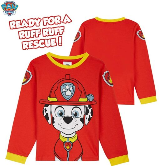 PAW Patrol Pyjama Enfant Garcon Pat Patrouille, Ensembles de Pyjama Garçon Marcus Chase – Image 13