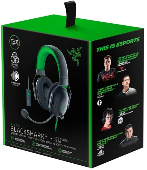 Razer BlackShark V2 - Casque à Carte Son USB, Casque de Jeu Esports, câble de contrôleur 50 mm, réduction du Bruit, pour PC, – Image 14