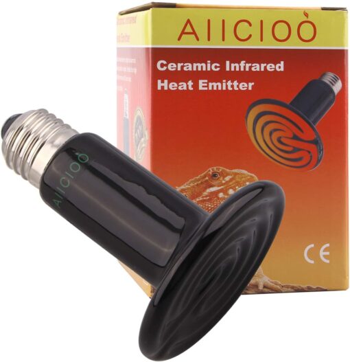 AIICIOO Céramique Lampe Chauffante Reptiles Durable Aucune Lumière Infrarouges Lampe Chauffante pour Animal Lézard/Poussin/Se – Image 8