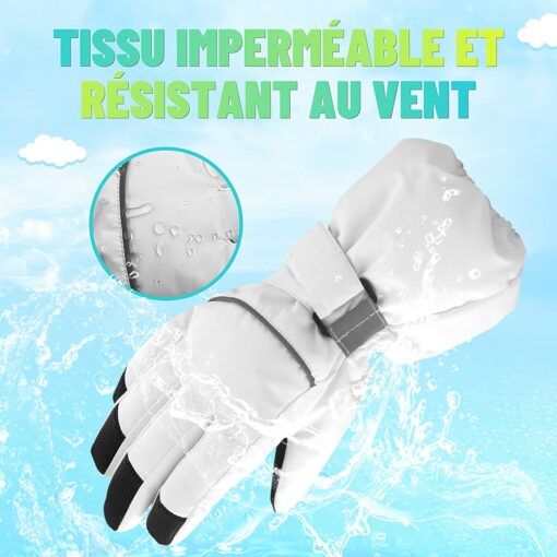 Gants Hiver Enfant Gant Ski pour Garçons Gants Chauds pour Filles avec Doublure en Polaire Mitaines Ski de Protection Imperméa – Image 13