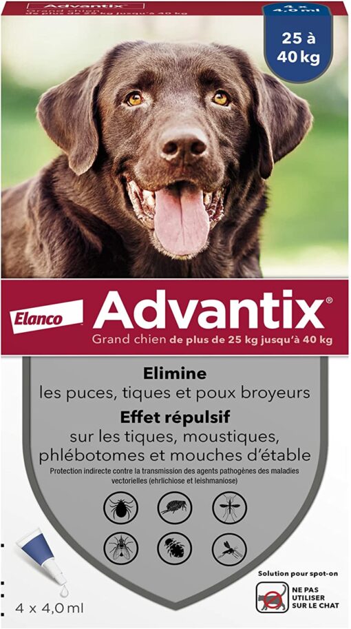 ADVANTIX Très Petit Chien – Anti-Puces et Anti-Tiques – 1.5-4KG – 4 Pipettes – Image 18