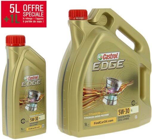 Castrol 468567 Edge 5W-30 LL, Huile Moteur, 5 + 1L – Image 2