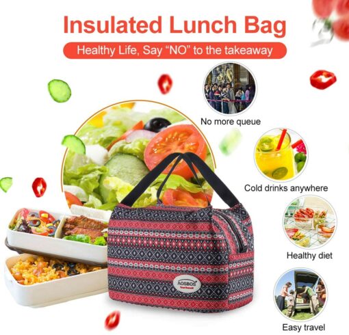 Aosbos Sac Repas Isotherme pour Déjeuner Lunch Bag Portable 8,5L – Image 4