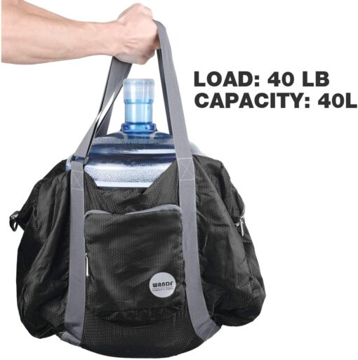 WANDF Foldable Travel Duffel Bag Sac de Voyage Pliable Sac de Sport Gym Résistant à l'eau Nylon – Image 18