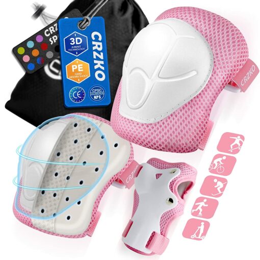 CRZKO Protection Roller Enfant, Kit de Protection 6 en 1 pour Enfant, Coudière et Genouillère, Ensemble de Protection pour Vé – Image 32