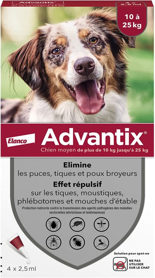 ADVANTIX Très Petit Chien – Anti-Puces et Anti-Tiques – 1.5-4KG – 4 Pipettes – Image 13