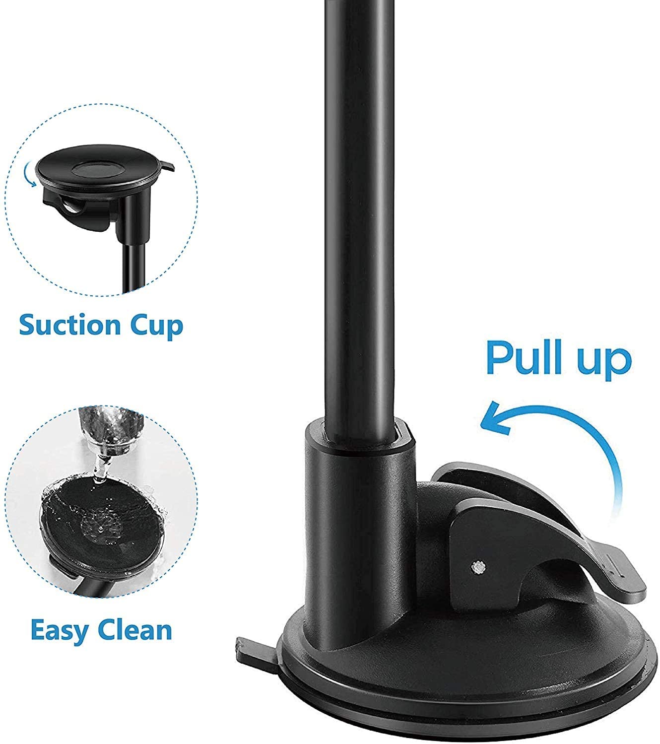 IZUKU Support Telephone Voiture Ventouse Support Portable Voiture pour Pare-Brise avec Rotation 360° pour Smartphone, GPS Appar – Image 3