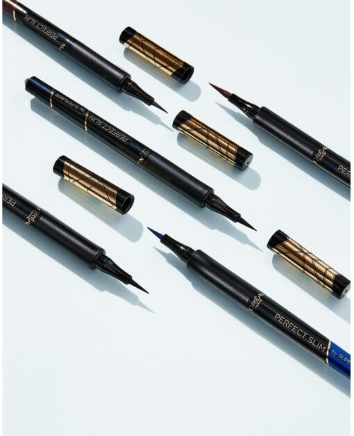 L'Oréal Paris Eyeliner Précision Waterproof Super Liner Perfect Slim Intense, Noir 01 , 1 Unité – Image 15