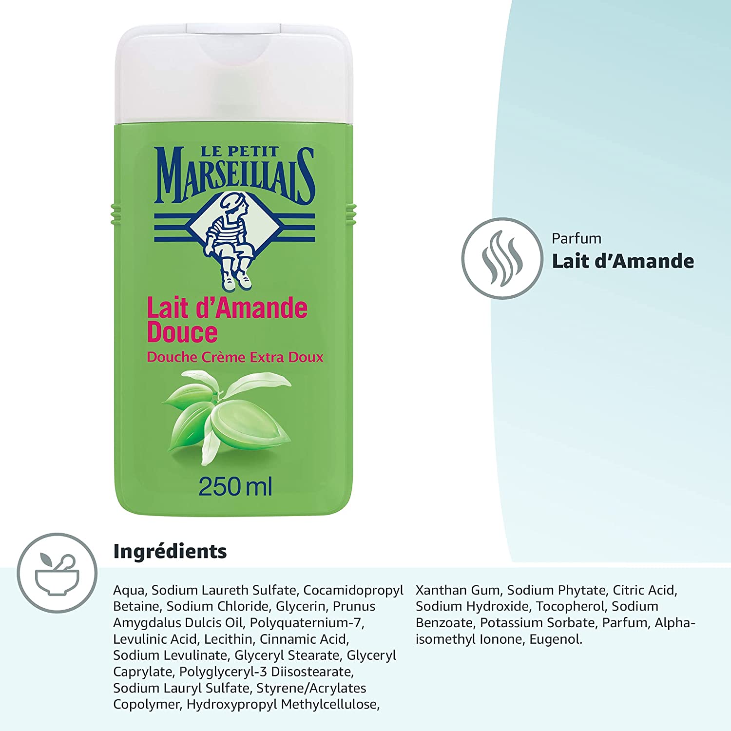 Le Petit Marseillais Gel Douche Extra Doux Pêche Blanche Nectarine (Lot de 12X250ML) – Image 22