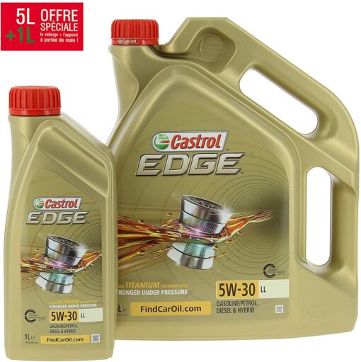 Castrol 468567 Edge 5W-30 LL, Huile Moteur, 5 + 1L