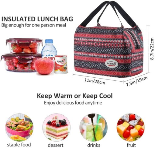 Aosbos Sac Repas Isotherme pour Déjeuner Lunch Bag Portable 8,5L – Image 2