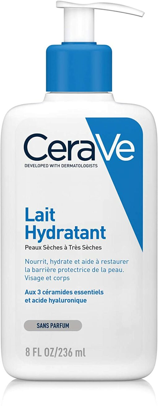 CeraVe Lait Hydratant | 236ml | Crème Hydratante Corps & Visage 24h Nourrissante à l'Acide Hyaluronique pour Peaux Sèches à – Image 9