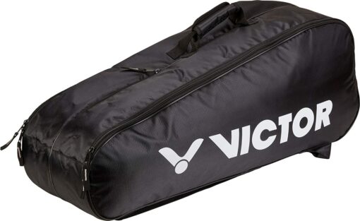 Victor 9150 Badminton/Squash Doublethermobag (Black), Size for 6 Rackets, 2 compartments + Lightweight – Image 3