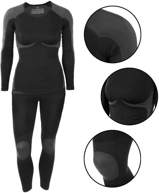 ALPIDEX Femme sous-vêtements Thermique Femme Fonctionnels pour Femmes sous-vêtements de Ski : Respirants, réchauffants et à – Image 8