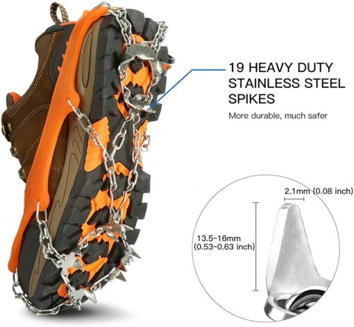 IPSXP ,Glace Traction, 19-26 Dents Crampons de Glace Universelles Glace Traction Antidérapant Grips Crampons pour Chaussures po – Image 26