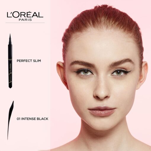 L'Oréal Paris Eyeliner Précision Waterproof Super Liner Perfect Slim Intense, Noir 01 , 1 Unité – Image 16