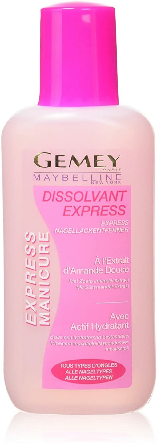 Maybelline New York - Dissolvant Express Manucure - Hydratant et sans Acétone - 125 ml