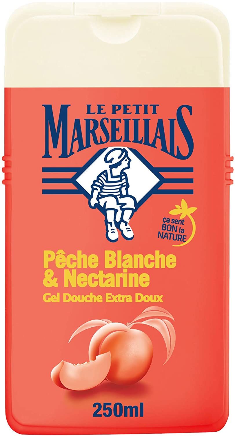 Le Petit Marseillais Gel Douche Extra Doux Pêche Blanche Nectarine (Lot de 12X250ML) – Image 13