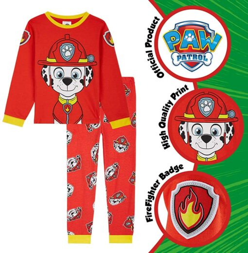 PAW Patrol Pyjama Enfant Garcon Pat Patrouille, Ensembles de Pyjama Garçon Marcus Chase – Image 9