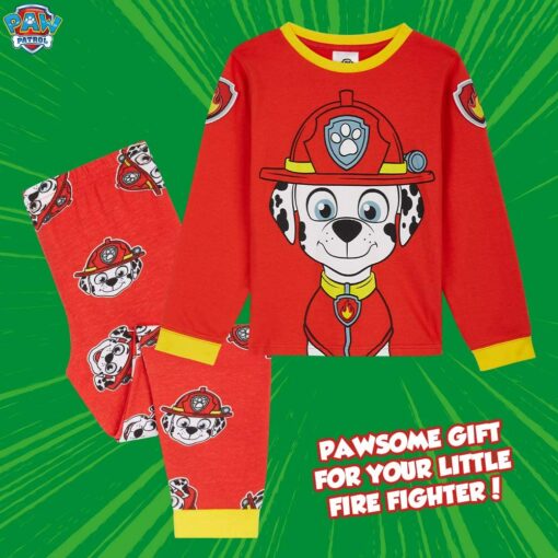 PAW Patrol Pyjama Enfant Garcon Pat Patrouille, Ensembles de Pyjama Garçon Marcus Chase – Image 10