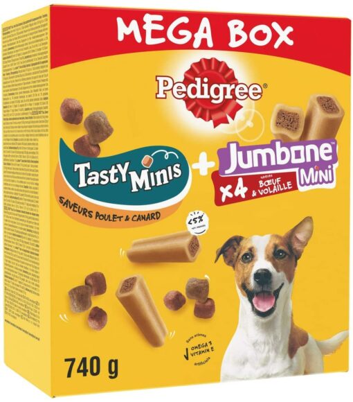 PEDIGREE Méga Box - Mix de Récompenses pour chien avec des Rodéo Duos et Son Os à Mâcher, 780 g de friandises