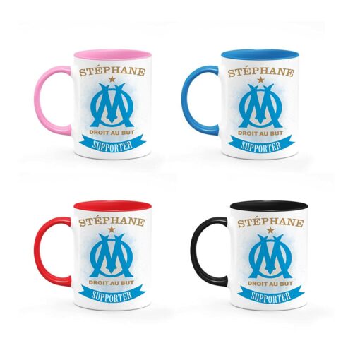 Mug foot OM personnalisé prénom - Tasse olympique de Marseille - Fan de l'OM - Supporter - Supportrice – Image 3