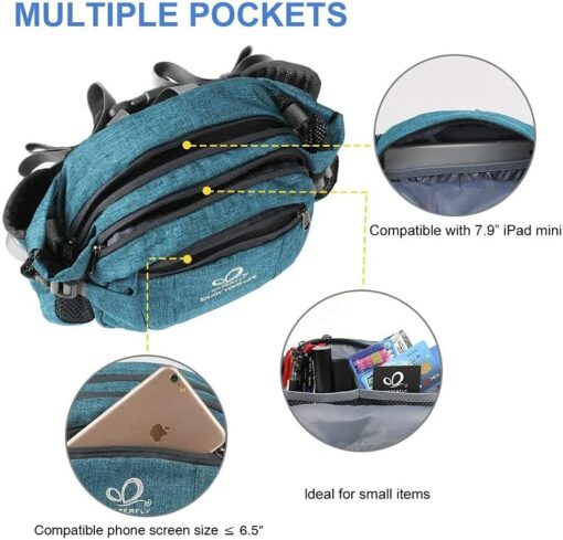 Waterfly Sac Banane Porte Bouteille Sac Ceinture Banane Homme Femme pour Sport Voyage Randonnée Cyclisme – Image 65