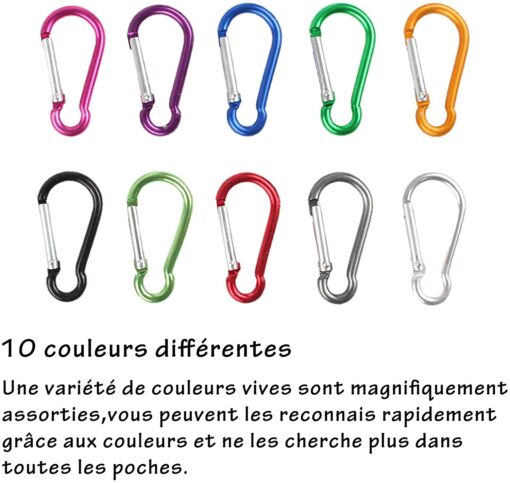 OMUKY D-Anneau Mousqueton Boucle Multifonctionnel De Plein Air des Sports Mousqueton Clip Carabiner Aluminium – Image 3