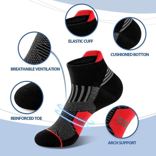 Niodora Chaussette Homme, 6 Paires Chaussette Hommes Sport Courtes Basses Respirantes et Confortables en Coton, Chaussettes Homm – Image 9