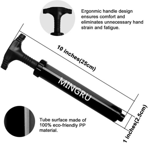MINGRU Pompe à Bille à Double Action pour Le Basketball, Le Soccer, Le Volleyball, Le Rugby, la Balle Aquatique et Autres Pomp – Image 5