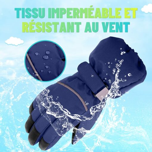 Gants Hiver Enfant Gant Ski pour Garçons Gants Chauds pour Filles avec Doublure en Polaire Mitaines Ski de Protection Imperméa – Image 18