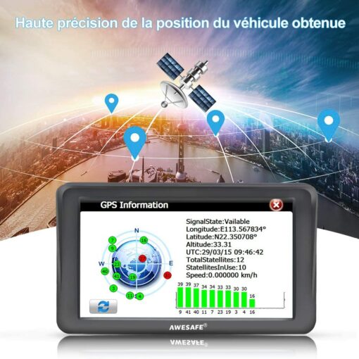 GPS Poids Lourds 7 Pouces Europe 52 Carte Système de Navigation Automatique à Ecran Tactile Utilisation dans Poids Lourds et V – Image 5