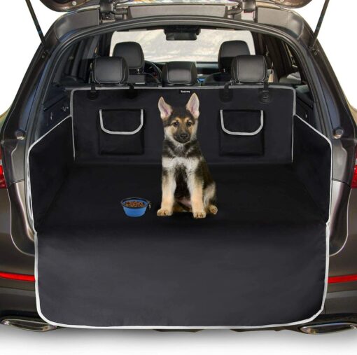 Toozey Protection Coffre Voiture Chien Universelle, 2 Grandes Poches, Imperméable & Antidérapant, 185 x 105 cm Couverture de C – Image 23