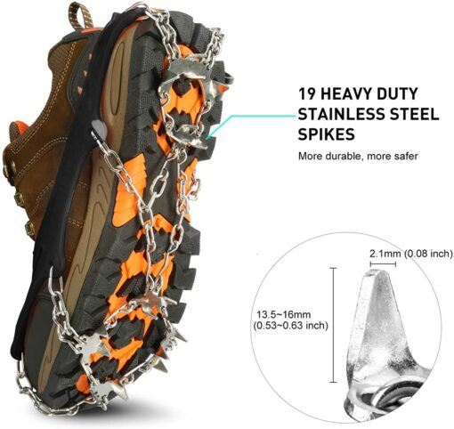 IPSXP ,Glace Traction, 19-26 Dents Crampons de Glace Universelles Glace Traction Antidérapant Grips Crampons pour Chaussures po – Image 2