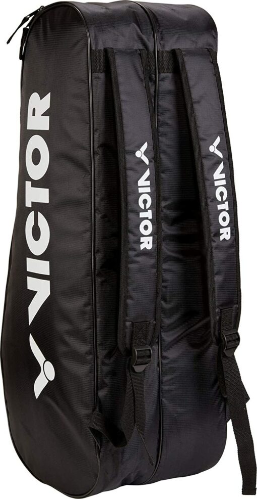 Victor 9150 Badminton/Squash Doublethermobag (Black), Size for 6 Rackets, 2 compartments + Lightweight – Image 4